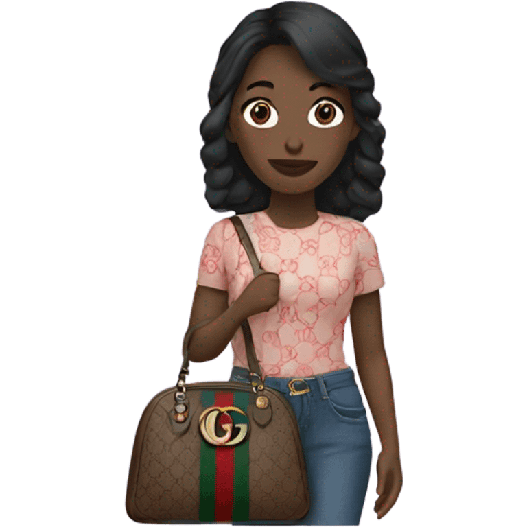 woman with a Gucci bag in her hand  emoji