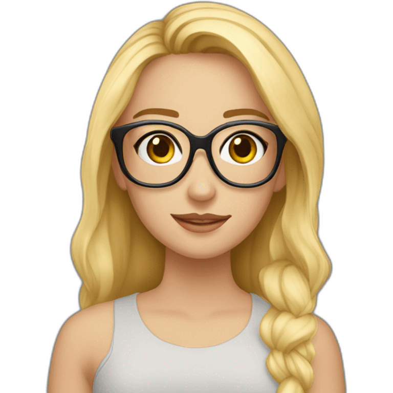 Alicia rubia media melena gafas emoji