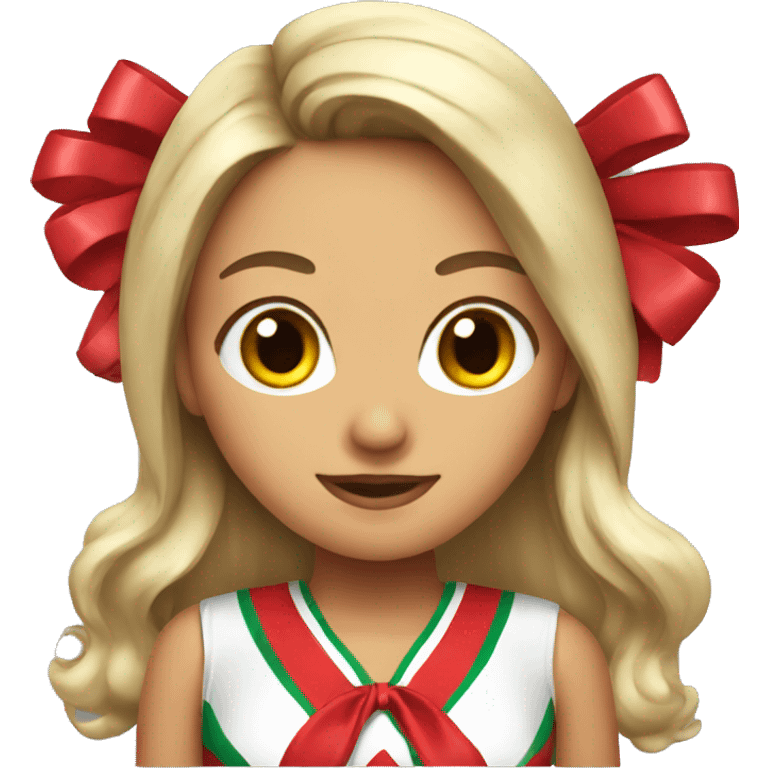 mexican cheerleader with bow in hair emoji