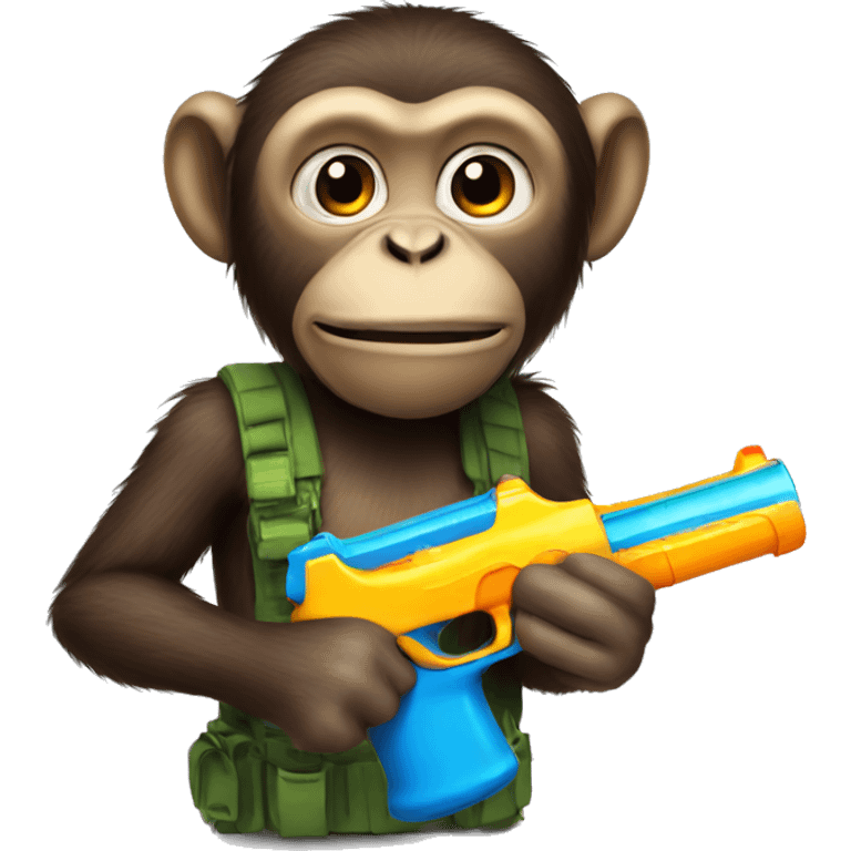 Monkey with a water gun emoji