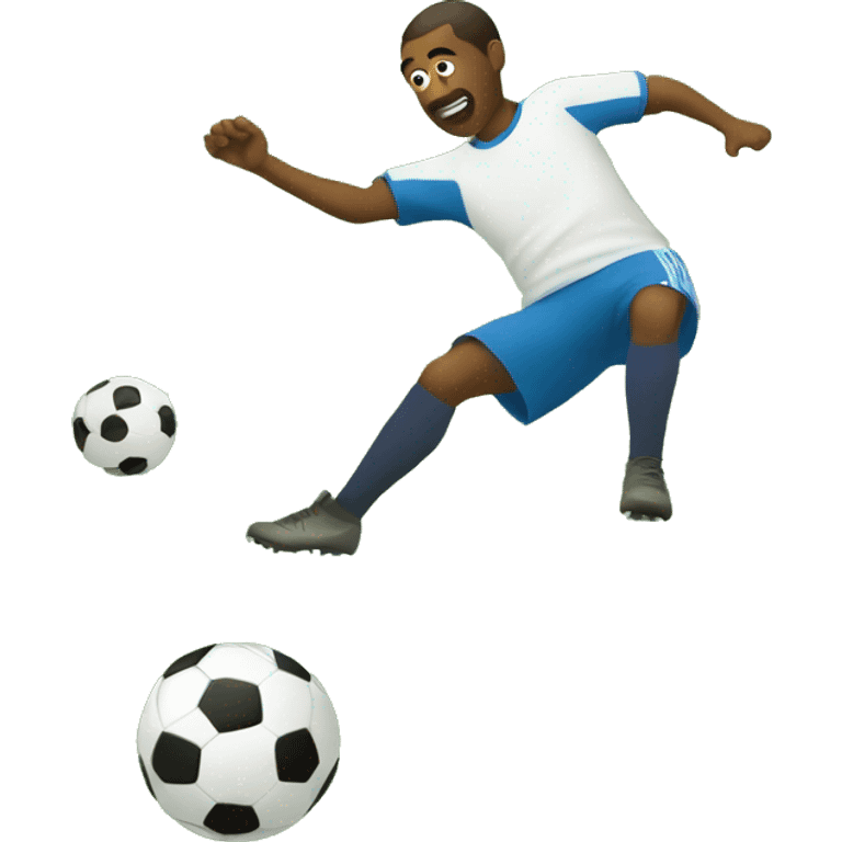 man falls on a soccer ball emoji