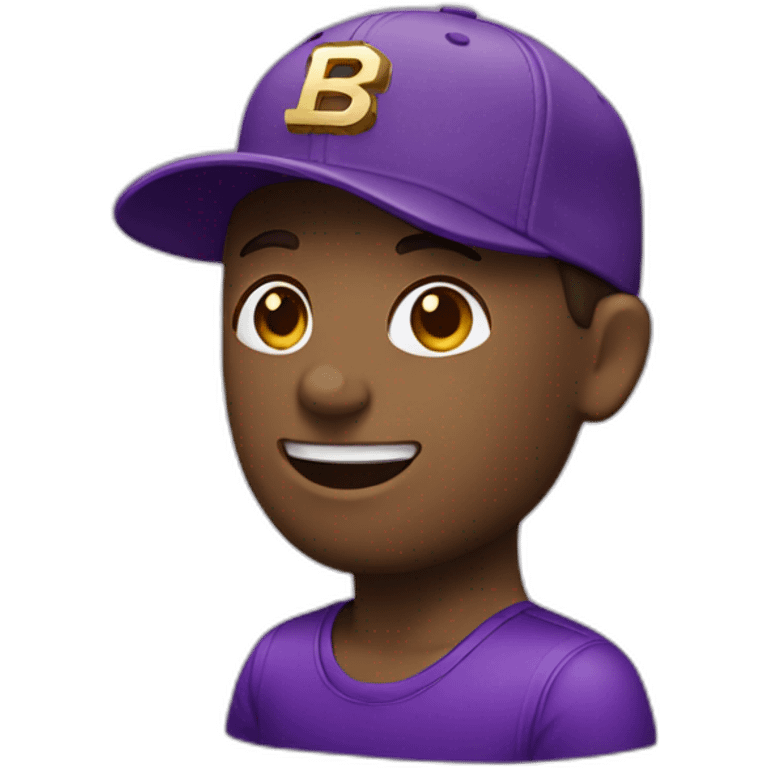 Bronze man with a purple new era cap emoji