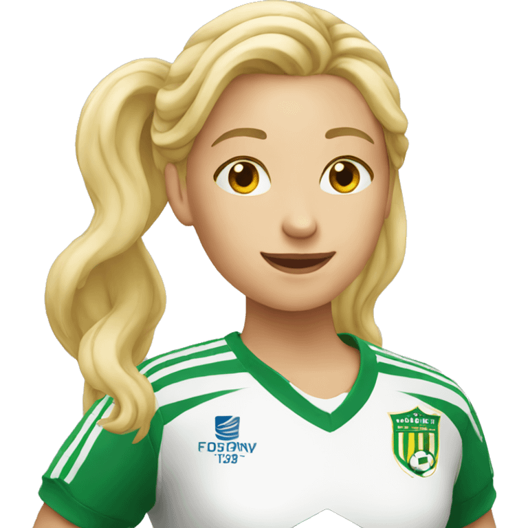 blond women with soccer  emoji