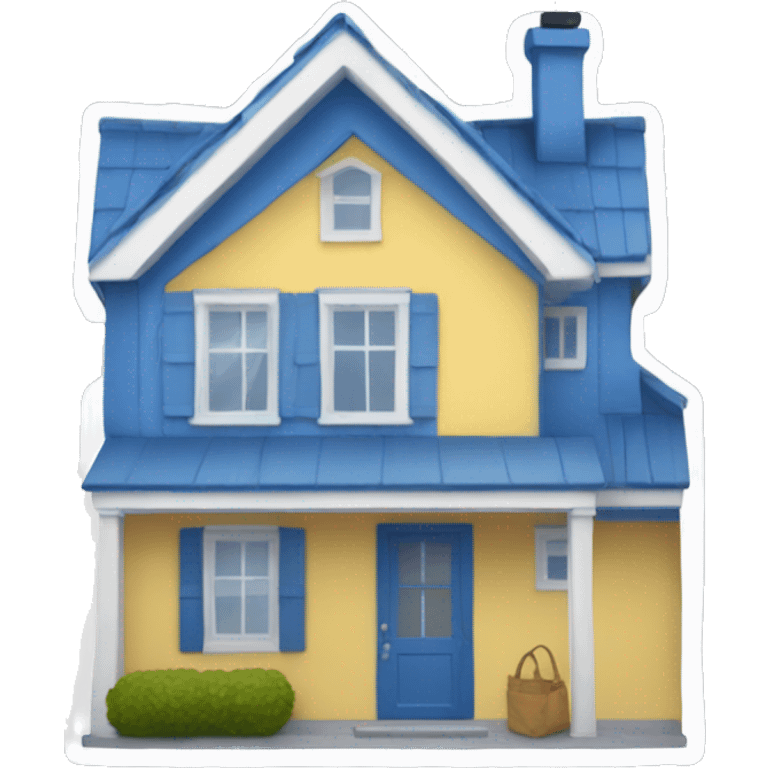 new house with a small IKEA blue bag emoji