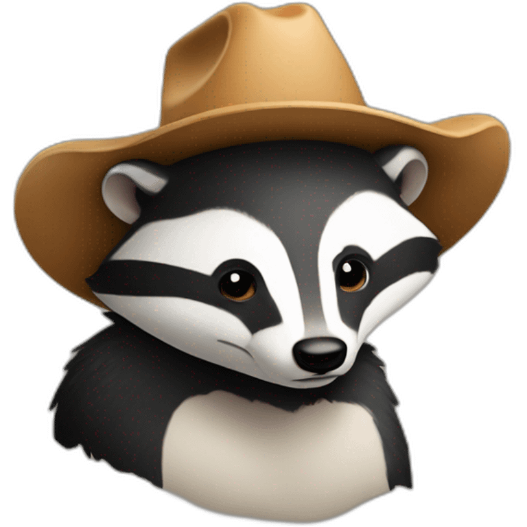 Badger with cowboy hat emoji