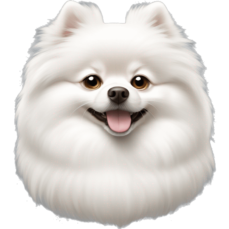 White Pomeranian Spitz is lying emoji