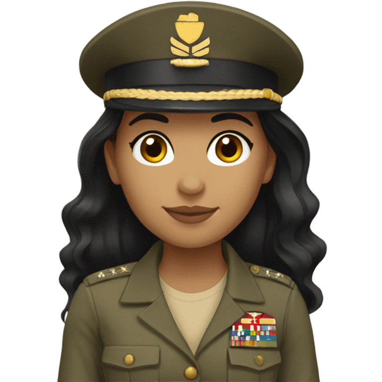 Hispanic marine corpslight skin girl with long black hair  emoji