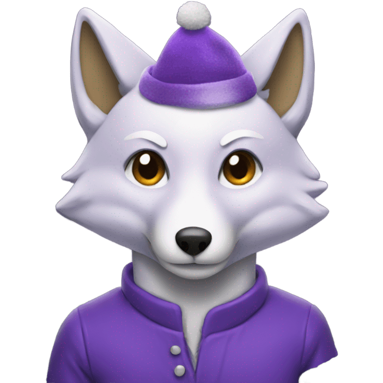 Purple fox with a Christmas tree emoji