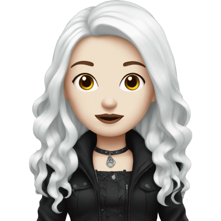 white-skinned red-haired goth girl emoji