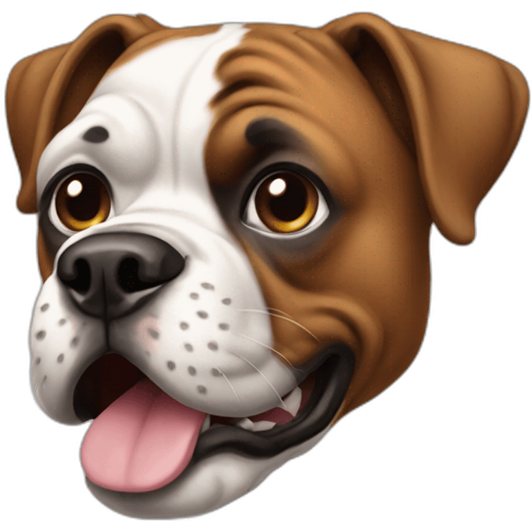 Boxer dog happy face emoji