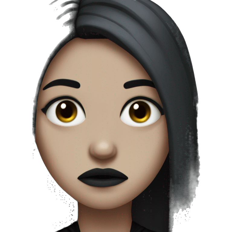 Goth girl with a very disgusted face emoji