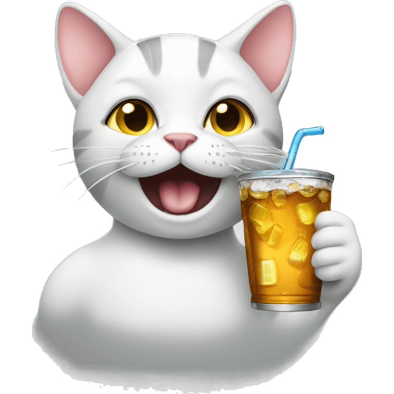 Cat drinking soda  emoji