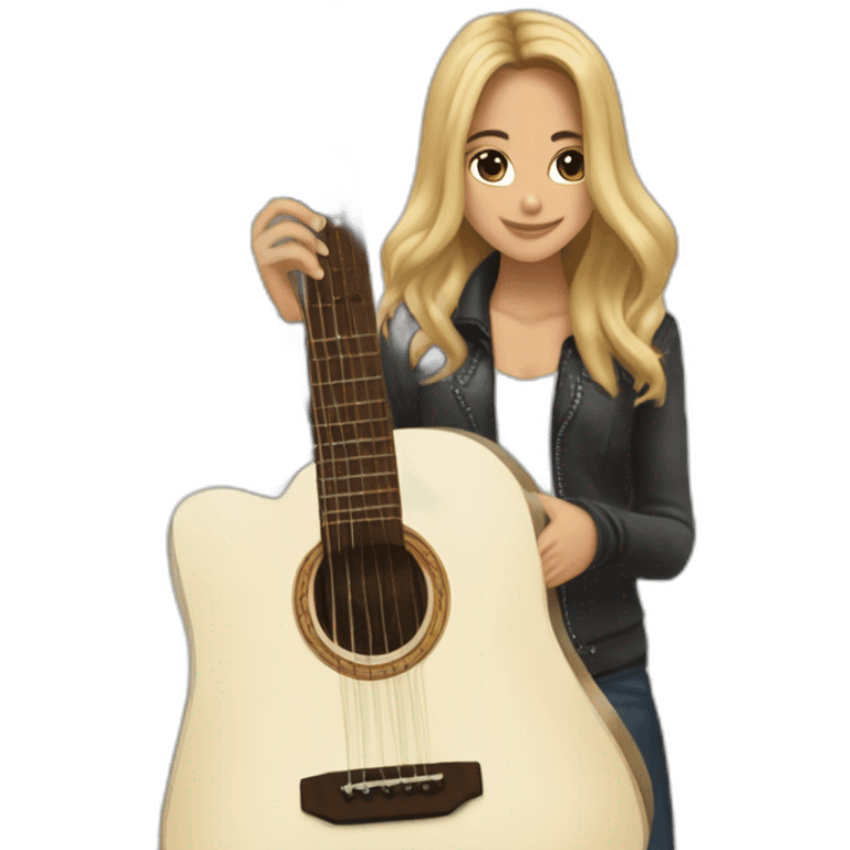 Mariana tocando guitarra rock emoji