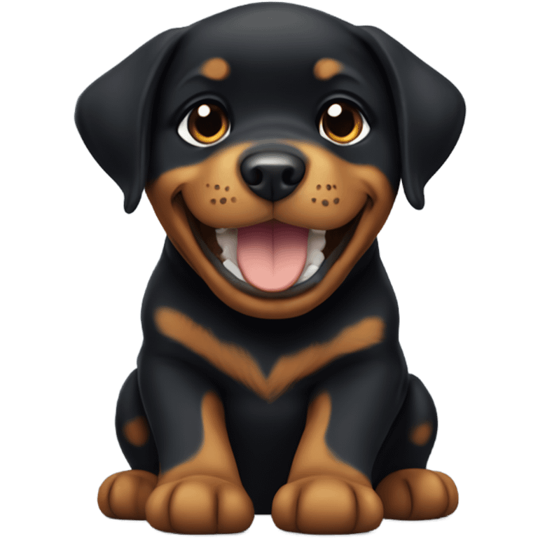 smiling rottweiler puppy emoji