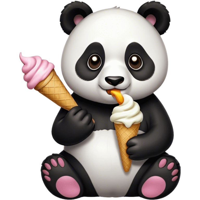 Panda eating ice cream emoji