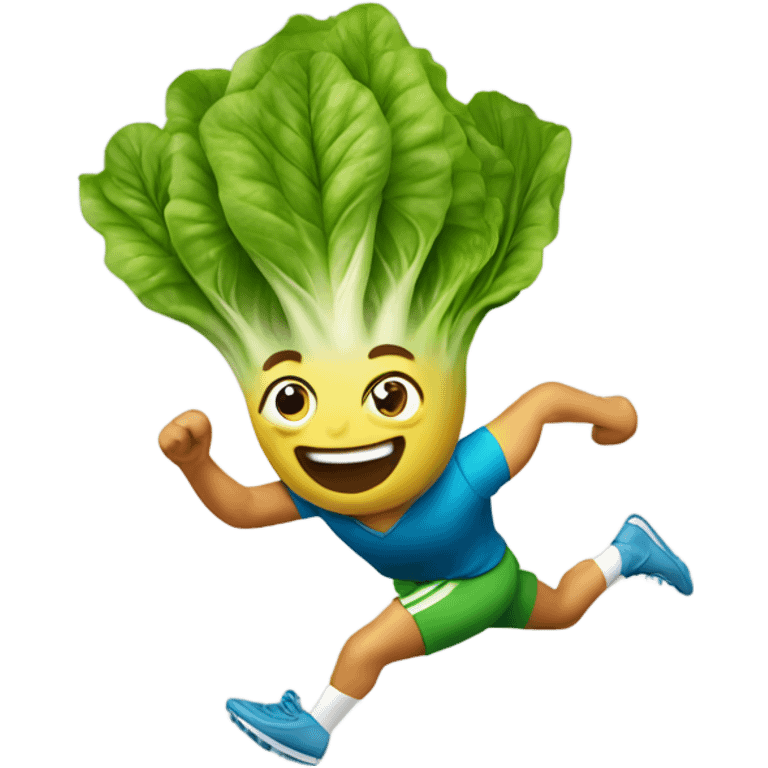 sprinting lettuce joyfully  emoji