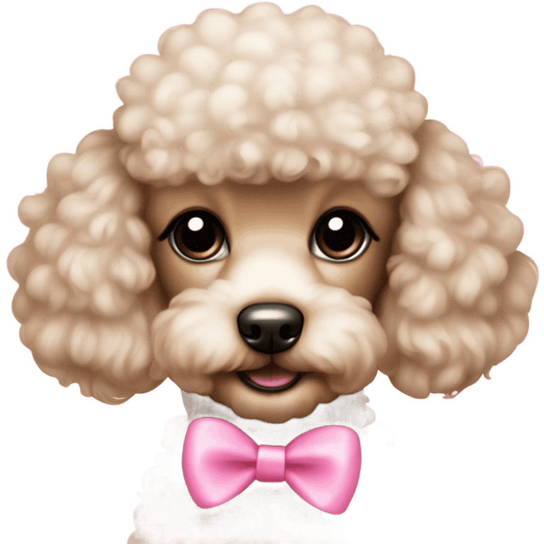 Baby poodle with pink now emoji