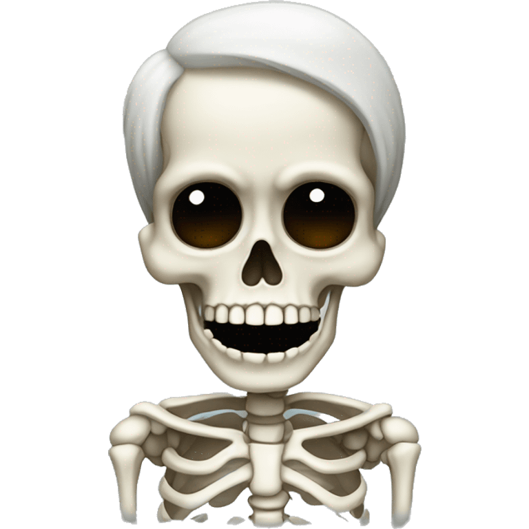 Skeleton with hair emoji