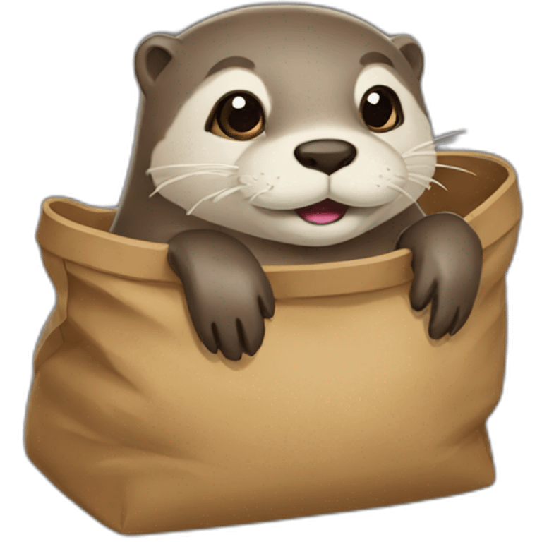 Loutre avec un sac emoji