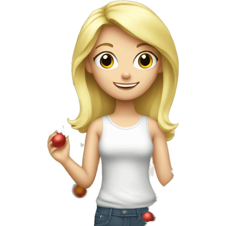 Blond Girl decorating a Christmas tree emoji