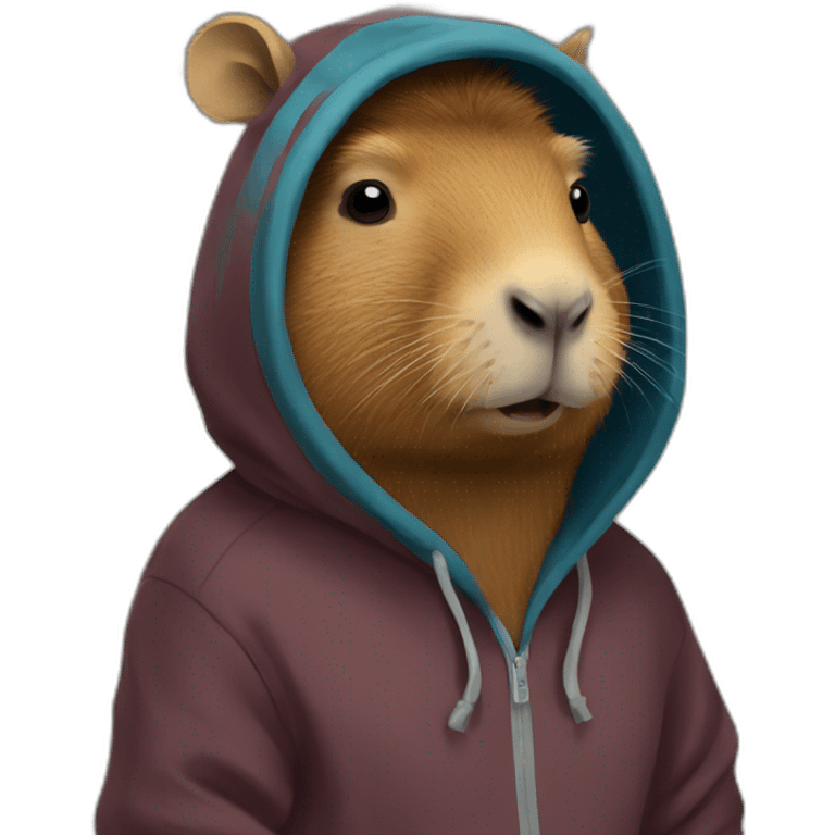 Capybara wearing a hoodie emoji