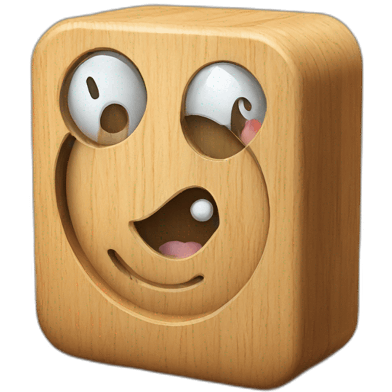 3d toon wooden timer emoji