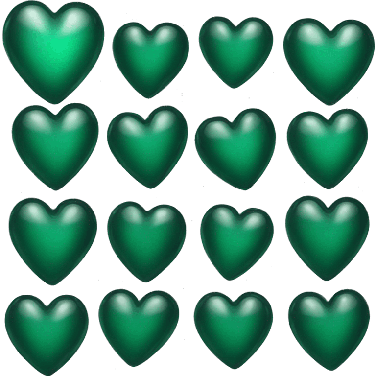 Dark green glass heart  emoji