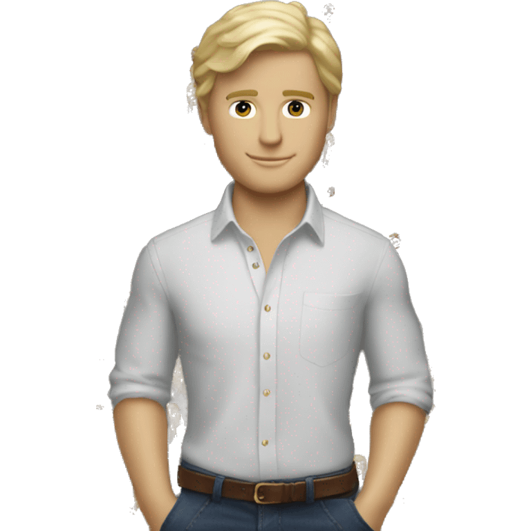 blonde white guy wearing ralph lauren emoji