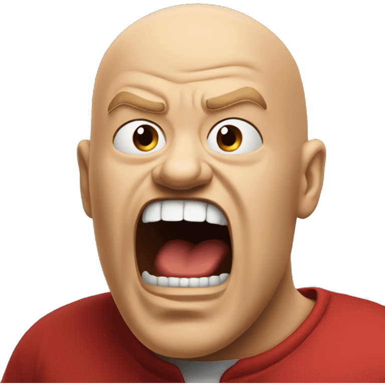 screaming red angry bald guy emoji