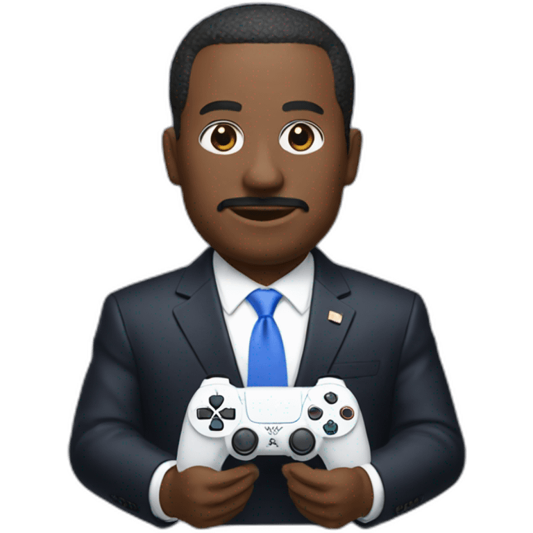 president holds playstation 5 in hands emoji