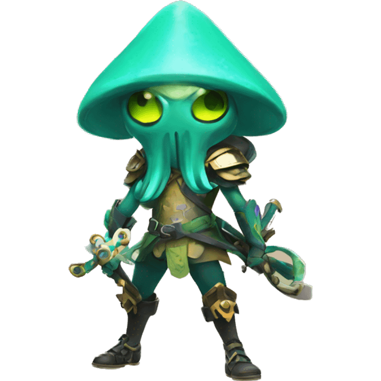 brave splatoon squid warrior with sword emoji