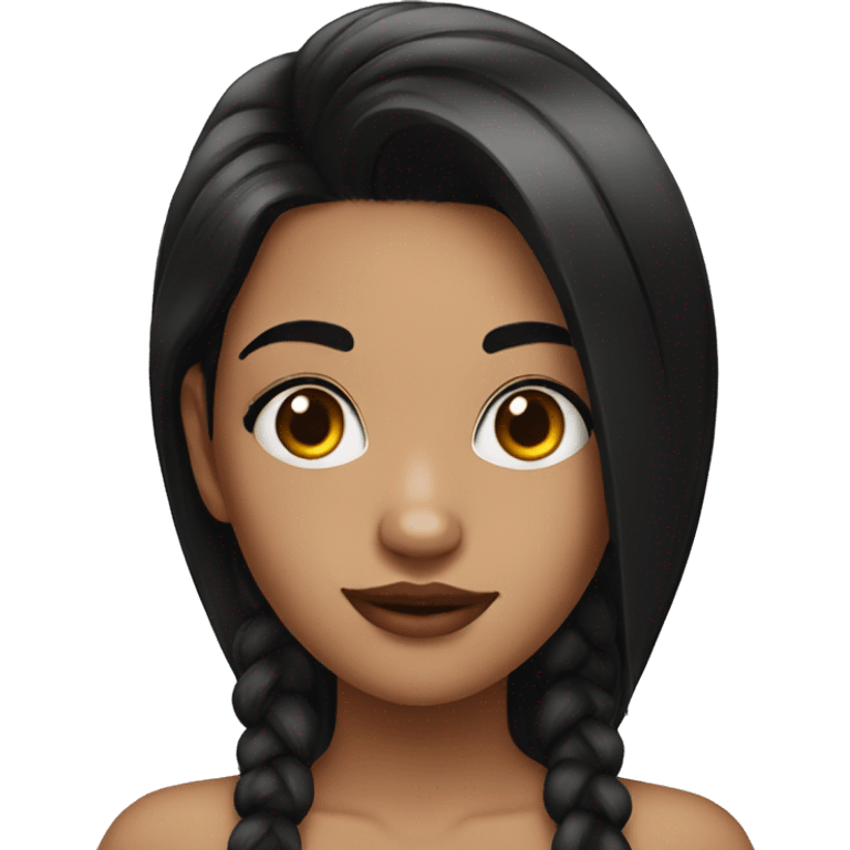 girl black hair, big nose with 2 piercings emoji