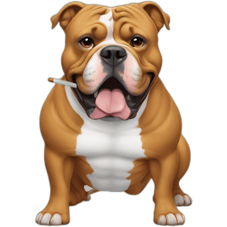 American XL bully smoking a vape emoji