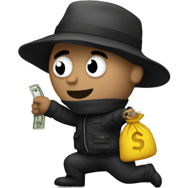 Robber holding bag of money emoji