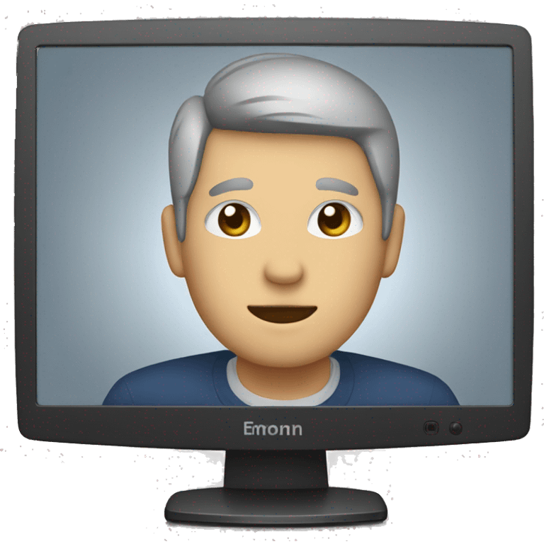 monitor with the video call on the screen emoji