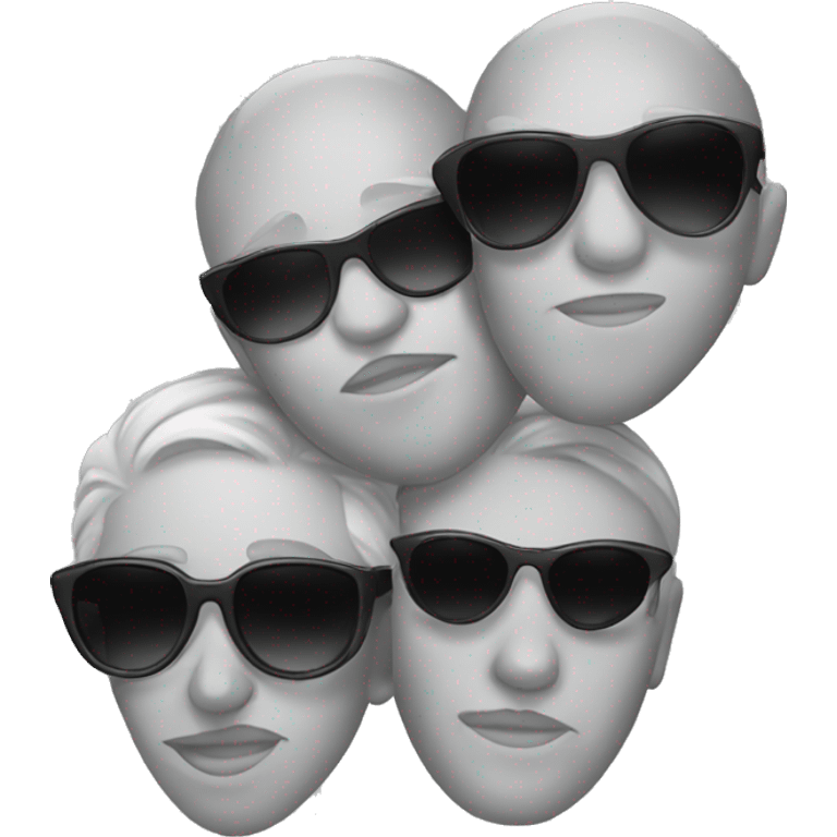 kissing emoji with sunglasses emoji