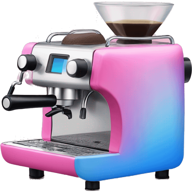 Pink and blue gradient hue espresso machine emoji