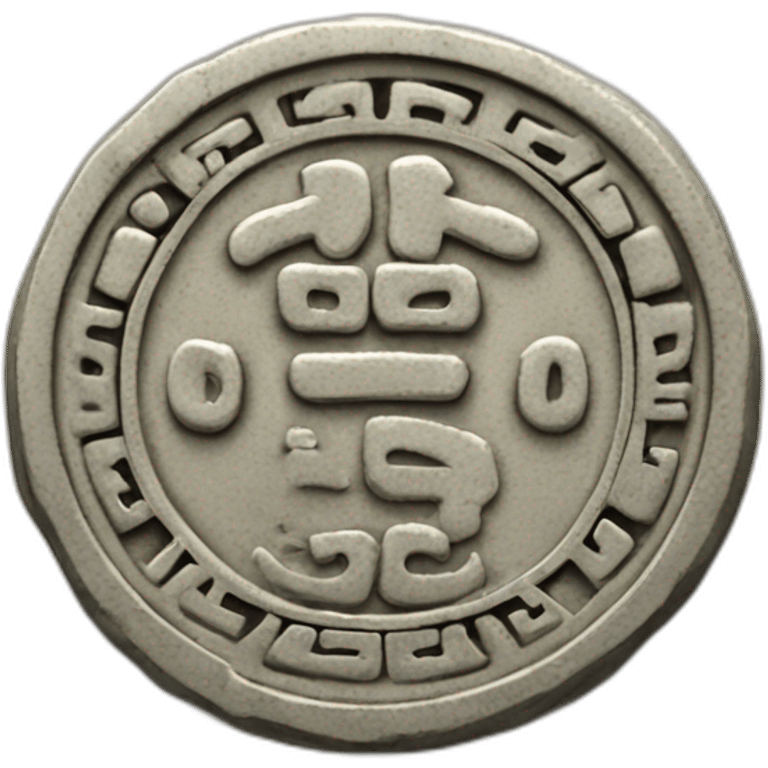 Coin with Chinese antic hieroglyphs  emoji