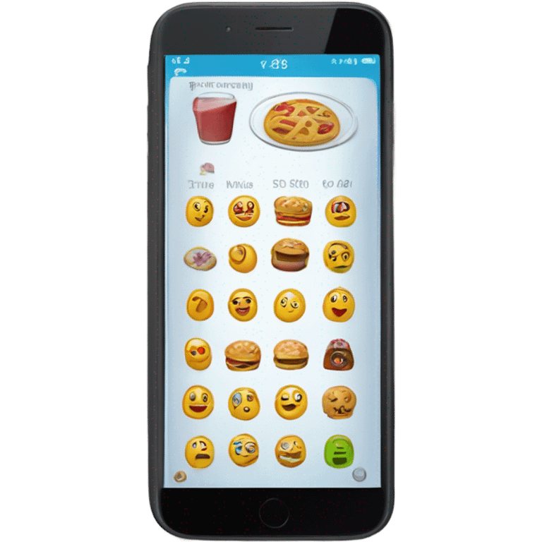 smartphone screen showing the number of calories. emoji