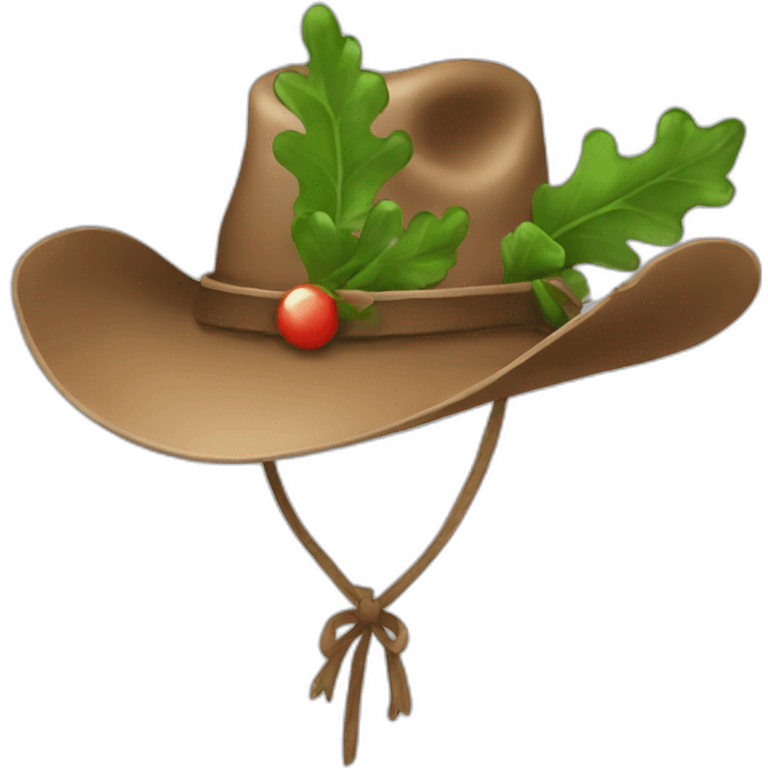 cowboy hat with mistletoe emoji