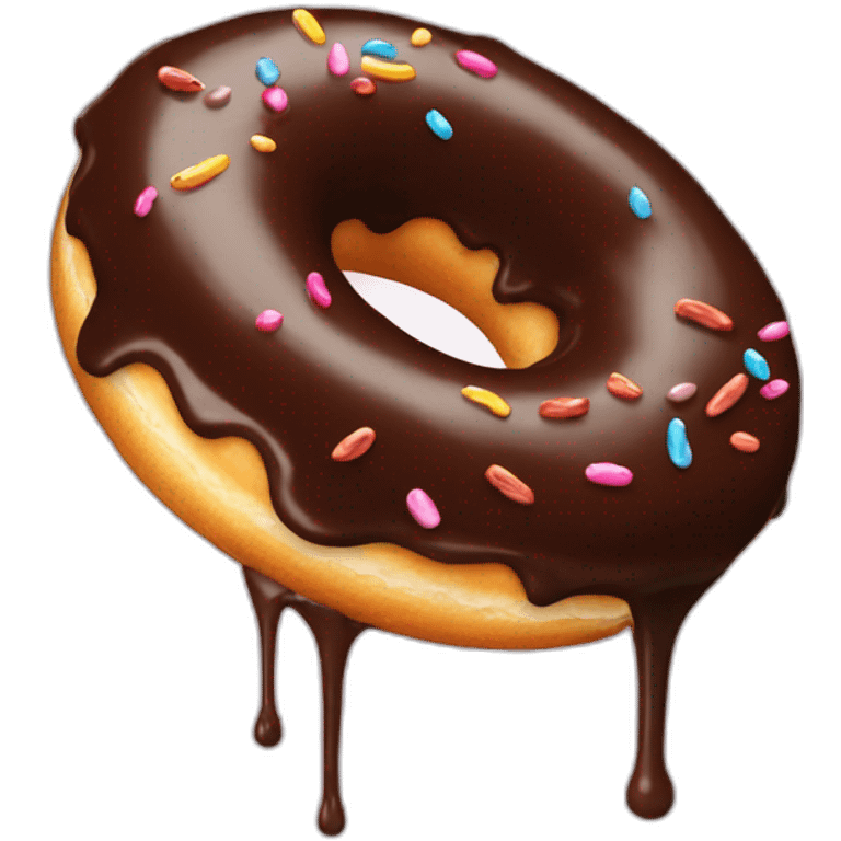 a donut with chocolate pouring from it emoji