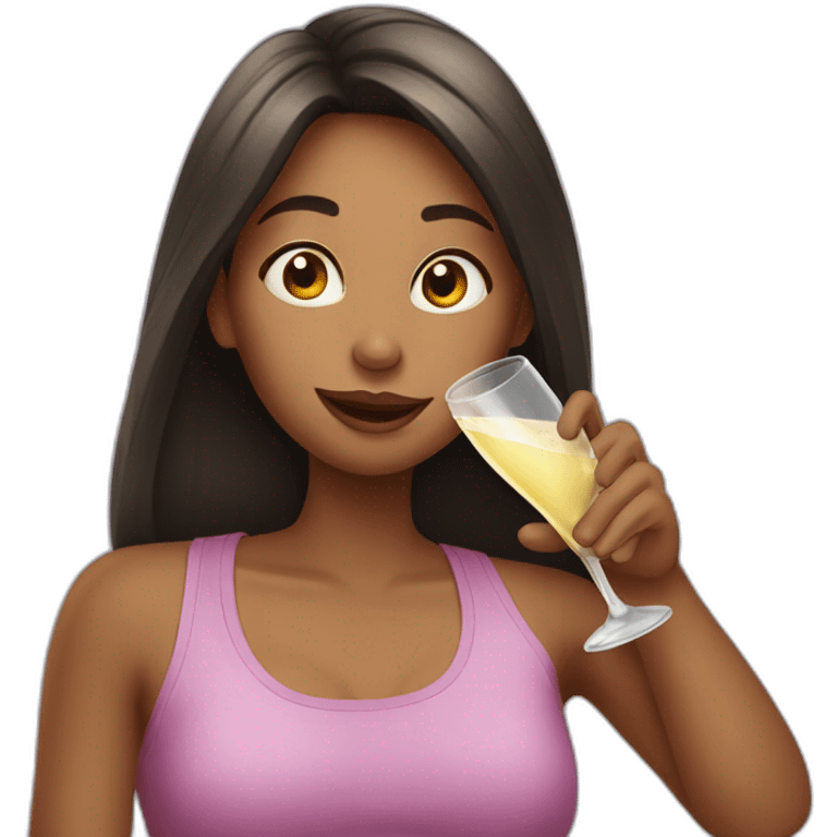 girl drinking shmampagne emoji