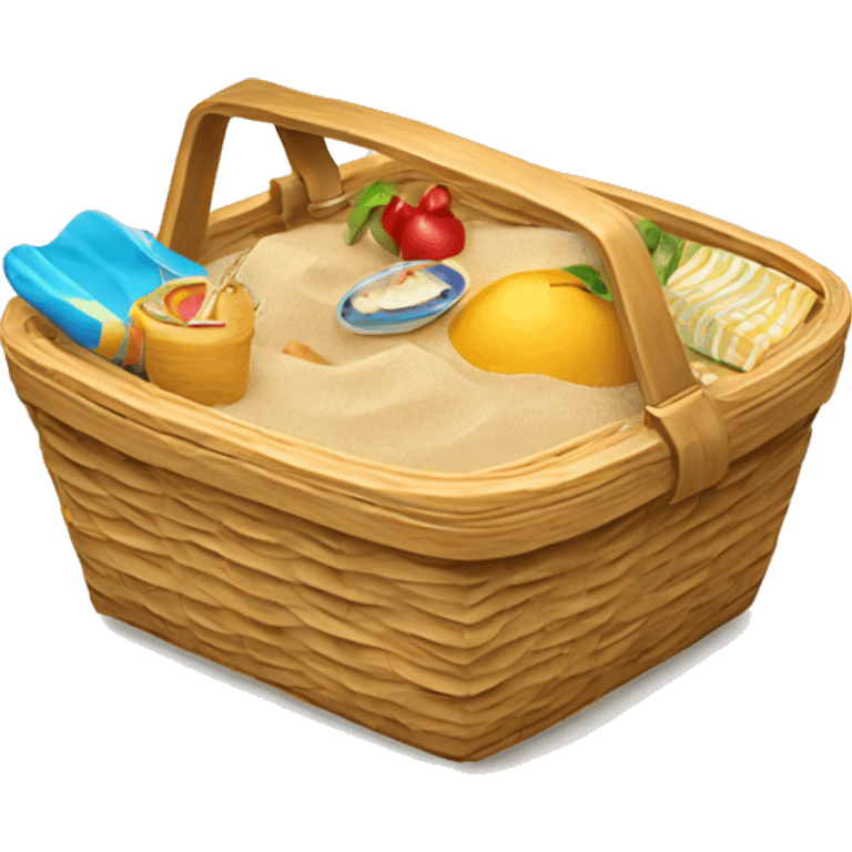 beach sand picnic basket emoji