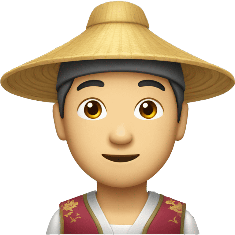 Chinese man with traditional Chinese hat emoji