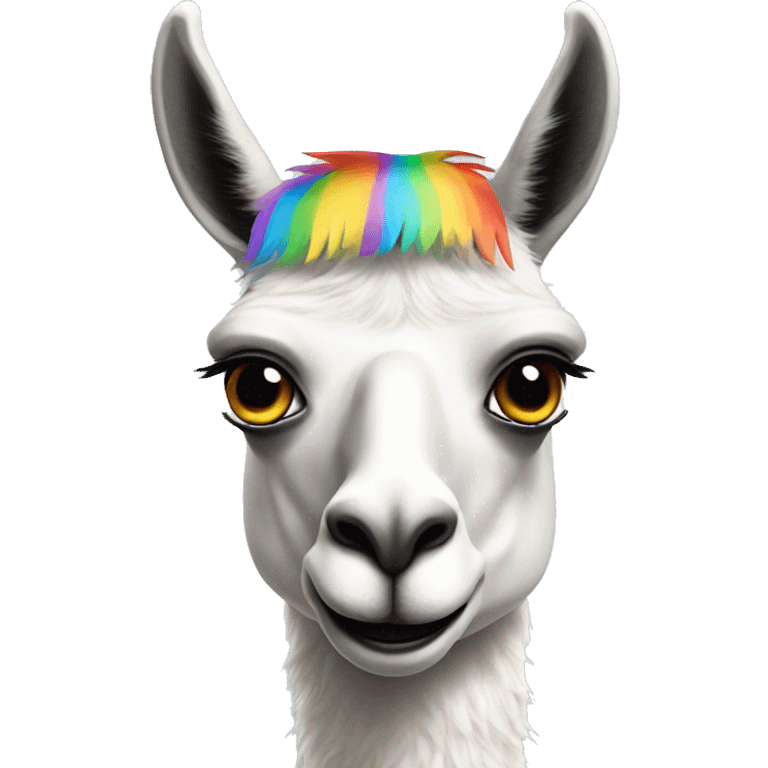 rainbow eyes llama emoji