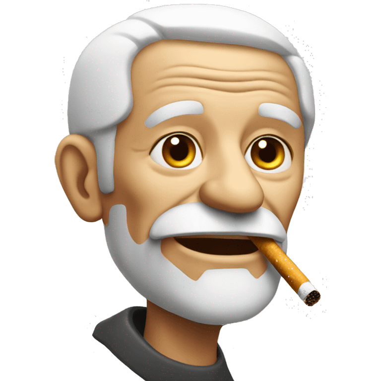 Old man with cigarette emoji