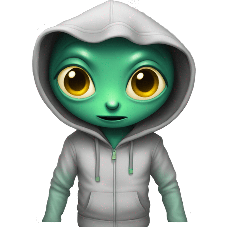 alien wearing hoodie emoji