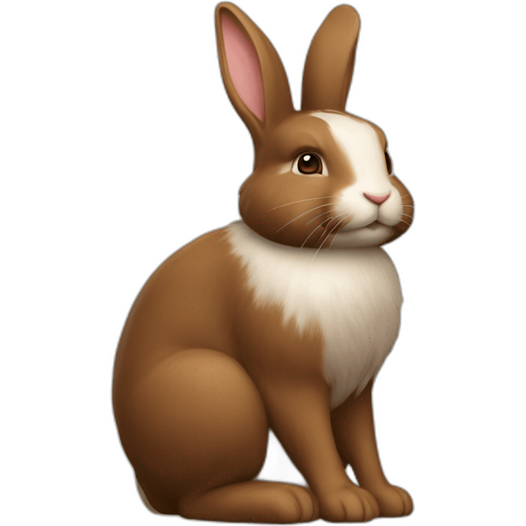 Lapin nain assis sur une lapine géante marron  emoji