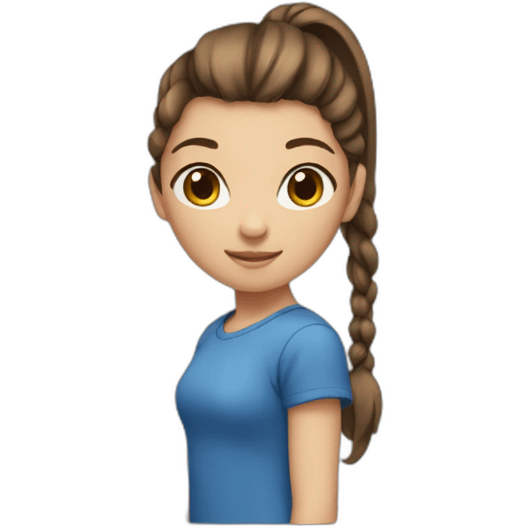 Girl with brown hair in a ponytail emoji