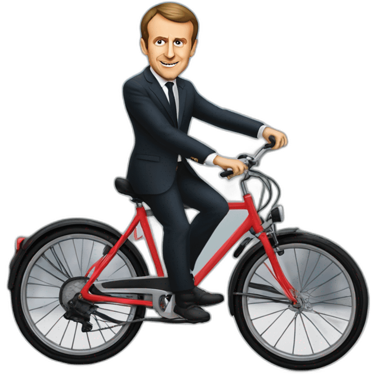 Emmanuel macron sur un vélo emoji